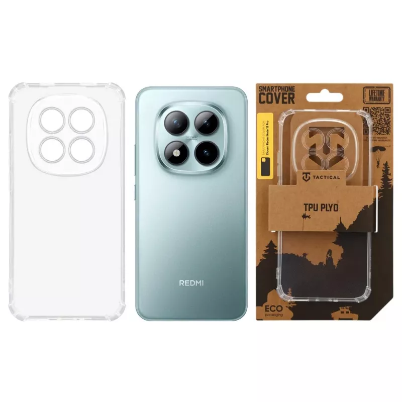 Funda trasera Tactical TPU Plyo para Xiaomi Redmi Note 15 Pro 5G, transparente