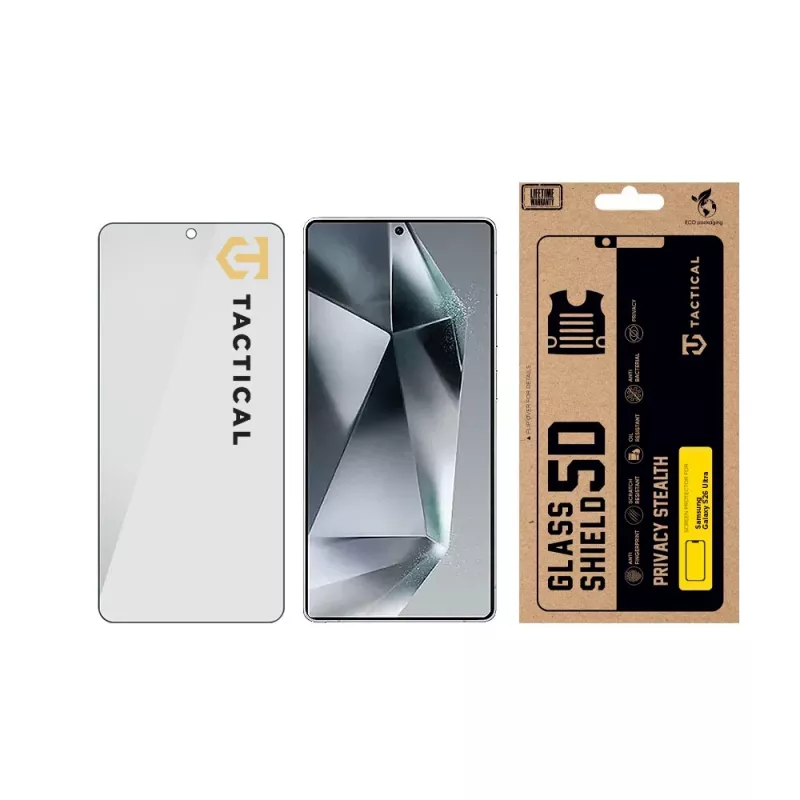 Tactical Glass Shield Privacy Stealth 5D para Samsung Galaxy S26 Ultra negro