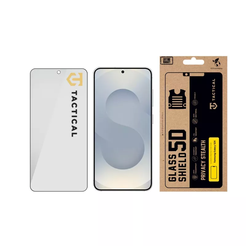 Tactical Glass Shield Privacy Stealth 5D para Samsung Galaxy S26 negro