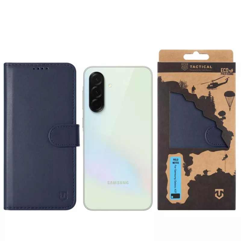 Funda tipo libro táctica Field Notes Galaxy A37 azul marino