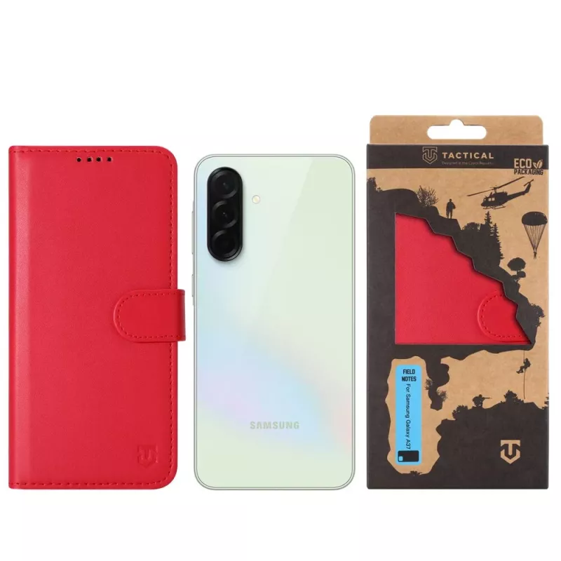 Funda tipo libro Tactical Field Notes Galaxy A37 rojo