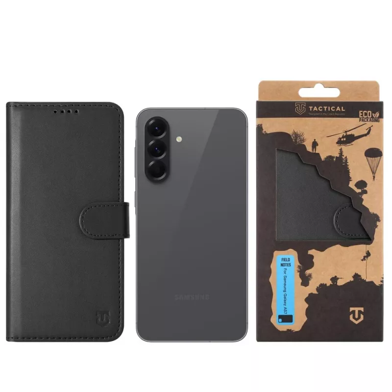 Funda tipo libro táctica Field Notes Galaxy A57 negro