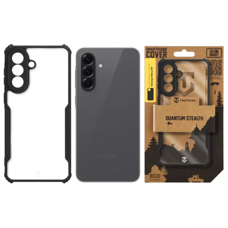 Funda trasera táctica Quantum Stealth Galaxy A57 transparente/negro