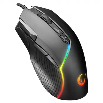 Ratón gaming Rampage Comfort, programable, 12800 DPI RGB, negro