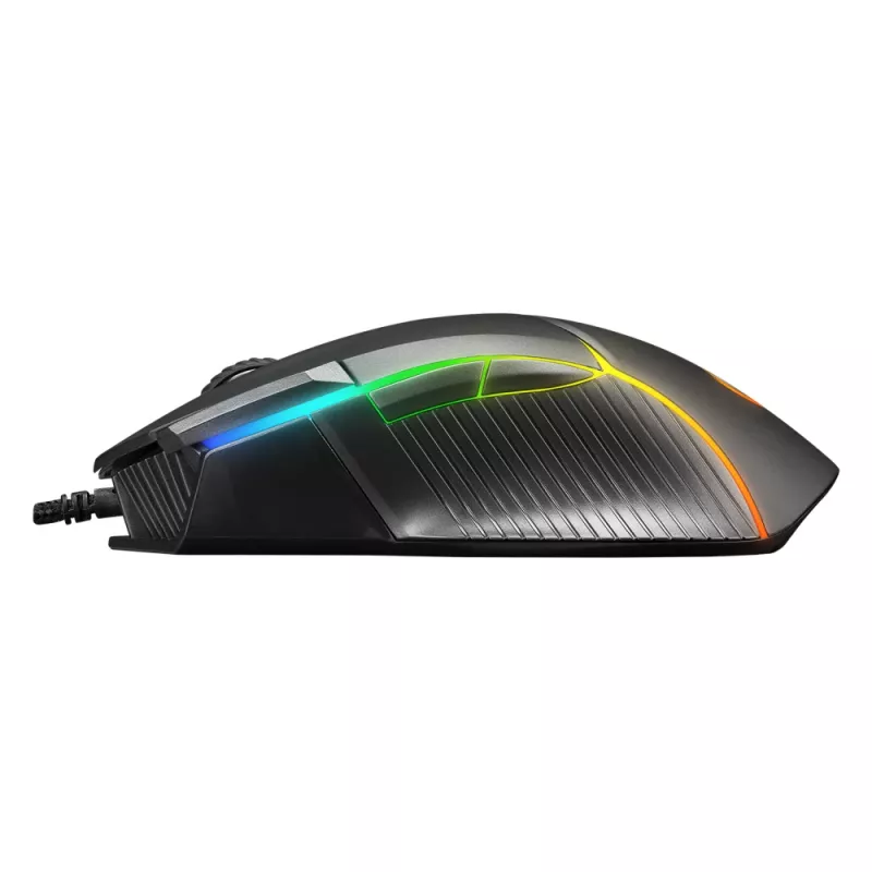 Ratón gaming Rampage Comfort, programable, 12800 DPI RGB, negro