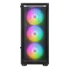 Caja de PC semitorre Rampage SHIVA con ventana lateral de cristal templado y 4 ventiladores RGB Rainbow de 120mm, negra