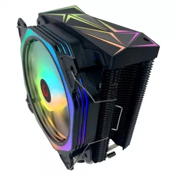 Disipador de aire para CPU Rampage Octagon C50, ventilador PWM de 120mm, 1800 RPM, ARGB, Intel LGA 1700/1200/115X, AMD AM5/AM4/AM3+, 4 heat pipes, hasta 180W TDP