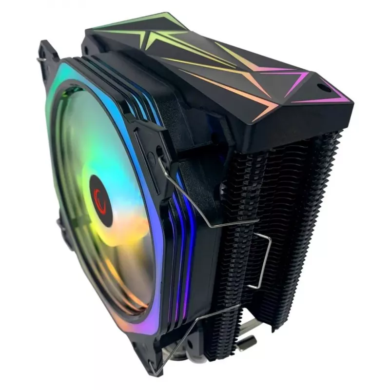 Disipador de aire para CPU Rampage Octagon C50, ventilador PWM de 120mm, 1800 RPM, ARGB, Intel LGA 1700/1200/115X, AMD AM5/AM4/AM3+, 4 heat pipes, hasta 180W TDP