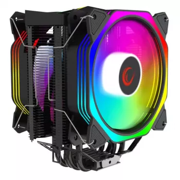 Disipador de aire para CPU Rampage Octagon C60, doble torre, 2 ventiladores ARGB de 120mm, 1800RPM, LGA 1700/AM5
