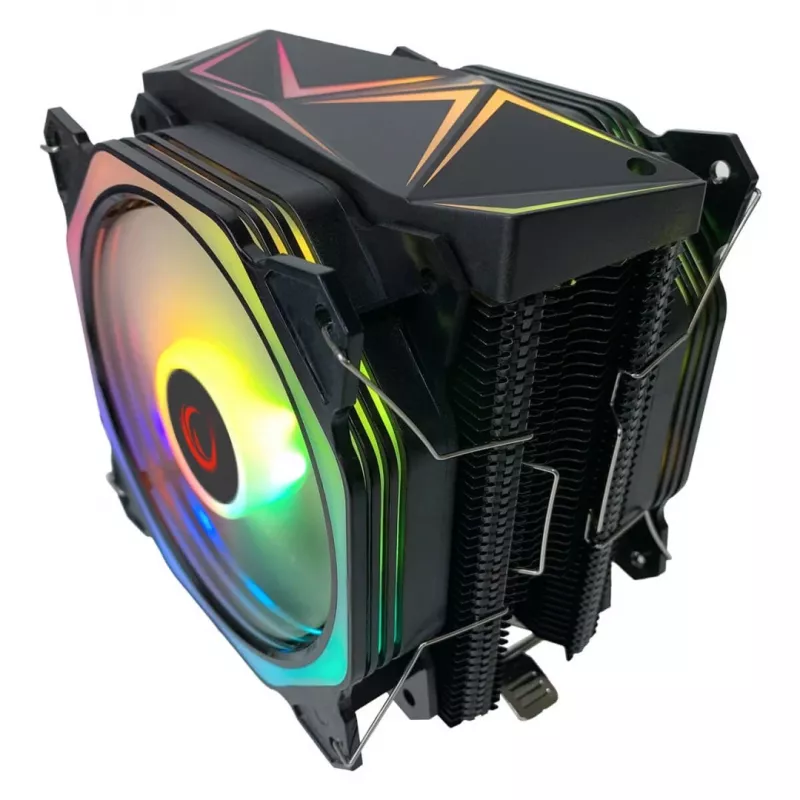 Disipador de aire para CPU Rampage Octagon C60, doble torre, 2 ventiladores ARGB de 120mm, 1800RPM, LGA 1700/AM5