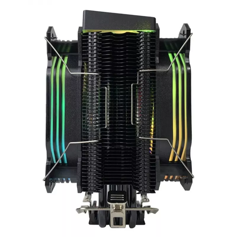 Disipador de aire para CPU Rampage Octagon C60, doble torre, 2 ventiladores ARGB de 120mm, 1800RPM, LGA 1700/AM5