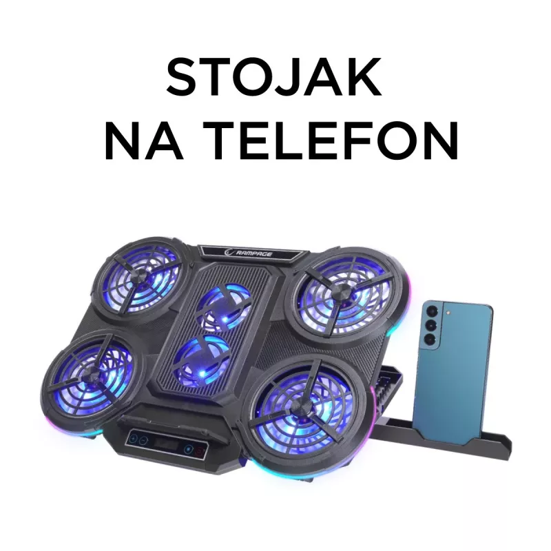 Rampage PROTE R6 Soporte de refrigeración para portátil, 10-17 pulgadas, RGB