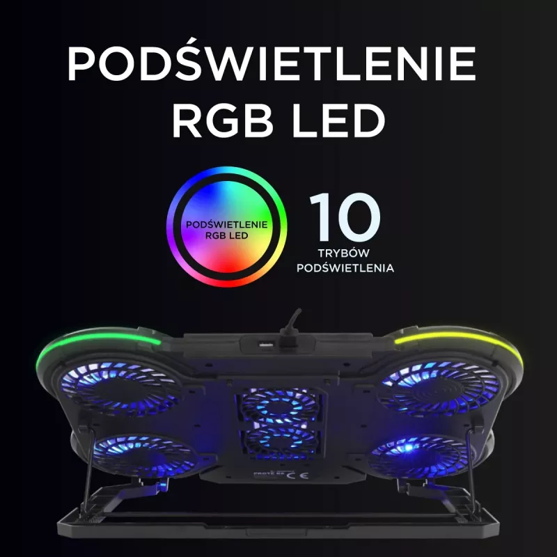 Rampage PROTE R6 Soporte de refrigeración para portátil, 10-17 pulgadas, RGB