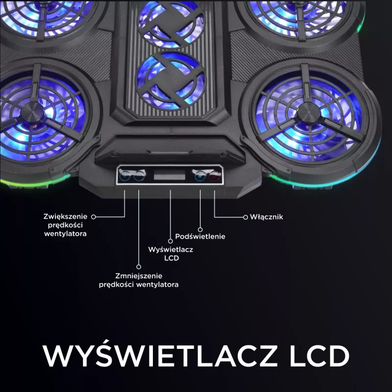 Rampage PROTE R6 Soporte de refrigeración para portátil, 10-17 pulgadas, RGB