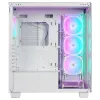 Caja de PC semitorre Rampage Hydra V1, blanca, 4 ventiladores ARGB de 120mm, USB-C/USB-A, hub ARGB, cristal templado
