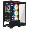 Caja de PC semitorre Rampage Hydra V2 con 4 ventiladores ARGB de 120mm, cristal templado, negra