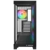 Caja de PC semitorre Rampage Hydra V2 con 4 ventiladores ARGB de 120mm, cristal templado, negra