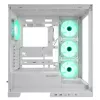 Caja de PC semitorre Rampage Hydra V2 blanca con 4 ventiladores ARGB de 120mm y cristal templado