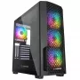 Caja de PC semitorre Rampage Shelob, 4 ventiladores ARGB, cristal templado, negra