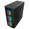 Caja de PC semitorre Rampage Shelob, 4 ventiladores ARGB, cristal templado, negra