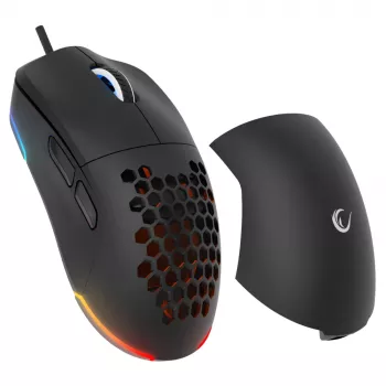 Ratón gaming Rampage BLINK con cable USB, 12800 DPI, RGB, sensor óptico, negro