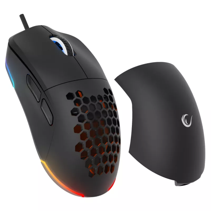 Ratón gaming Rampage BLINK con cable USB, 12800 DPI, RGB, sensor óptico, negro