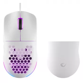 Rampage BLINK ratón gaming con cable, 12800 DPI, RGB, sensor óptico, blanco