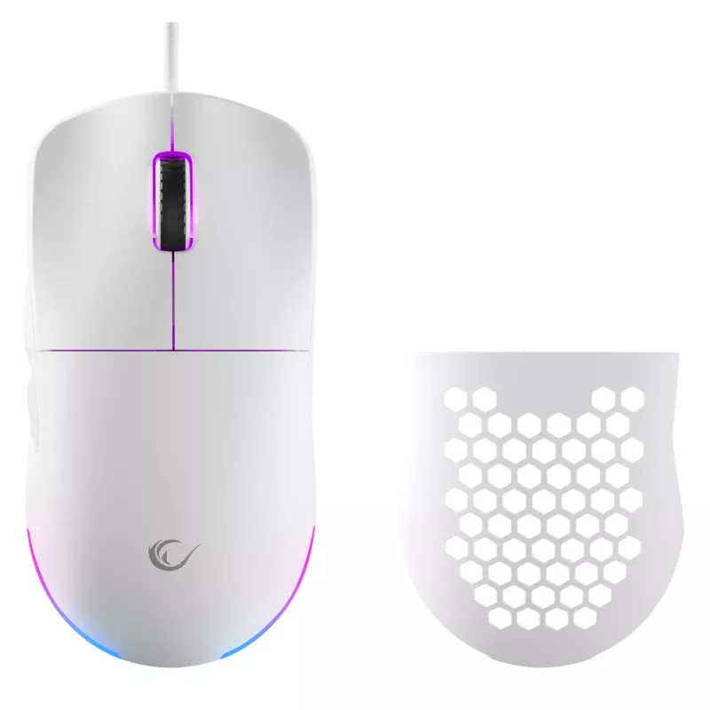 Rampage BLINK ratón gaming con cable, 12800 DPI, RGB, sensor óptico, blanco