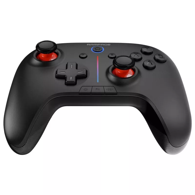 Rampage Hydra Pro Pad mando inalámbrico RGB 2.4G Hall Effect con gatillos magnéticos, negro