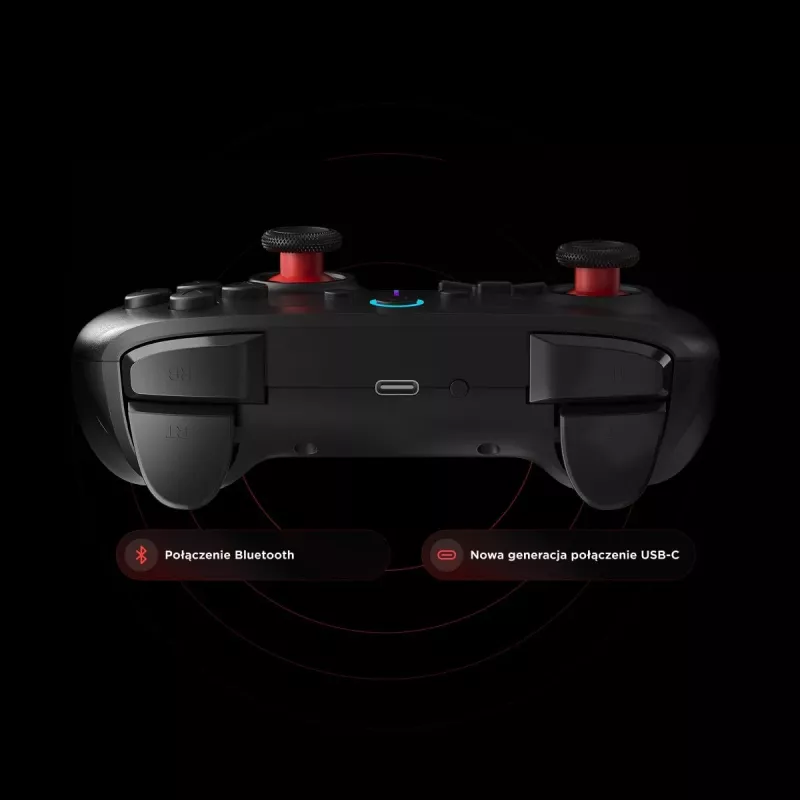 Rampage Hydra Pro Pad mando inalámbrico RGB 2.4G Hall Effect con gatillos magnéticos, negro
