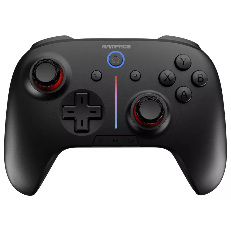Rampage Hydra Pro Pad mando inalámbrico RGB 2.4G Hall Effect con gatillos magnéticos, negro