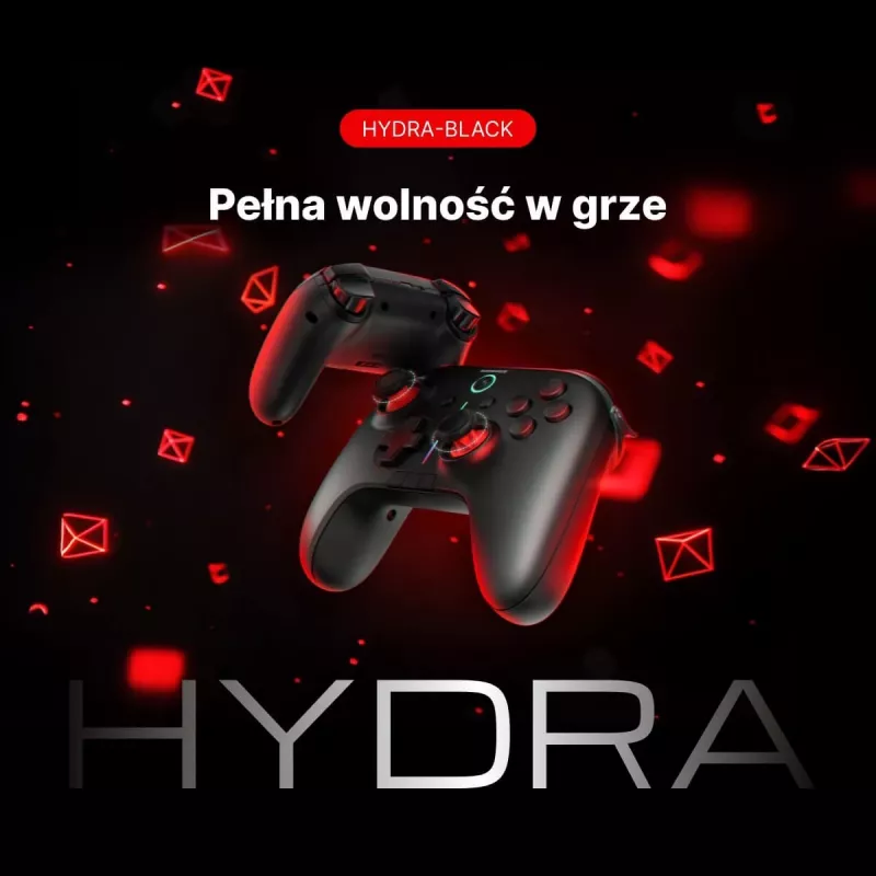 Rampage Hydra Pro Pad mando inalámbrico RGB 2.4G Hall Effect con gatillos magnéticos, negro