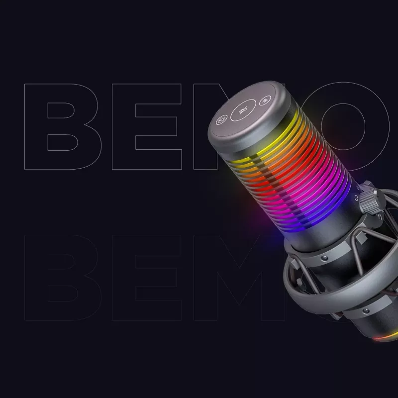 Rampage Bemol Micrófono gaming USB-C RGB, negro