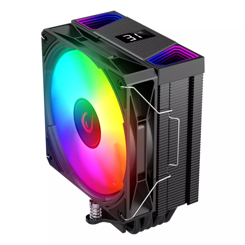 Rampage Octagon C70 disipador CPU LGA1700/AM5 ventilador LCD Infinity 120mm ARGB negro