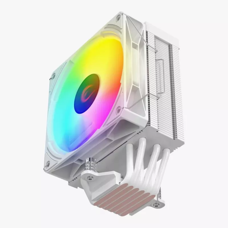 Rampage Octagon C70 Disipador de CPU con LCD, ventilador ARGB de 120 mm, AM5/LGA1700, blanco