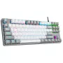 Rampage Snug teclado gaming mecánico RGB KRGD Red, blanco-gris, formato 60%, con cable USB-C