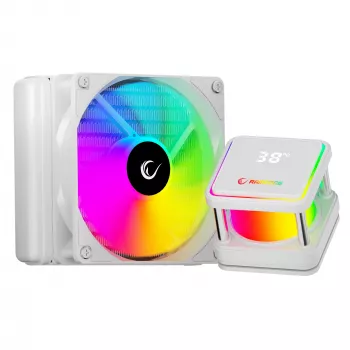 Rampage INFINITE V120 refrigeración líquida CPU todo en uno 120mm ARGB, indicador de temperatura, blanco