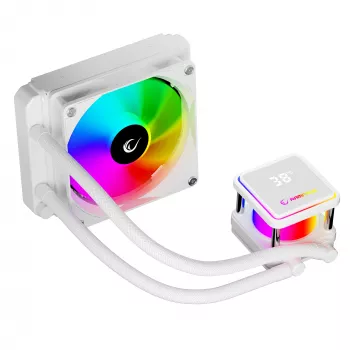 Rampage INFINITE V120 refrigeración líquida CPU todo en uno 120mm ARGB, indicador de temperatura, blanco