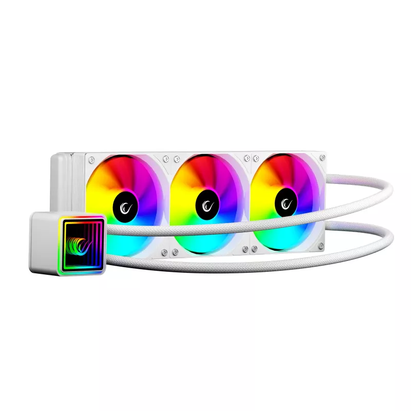Rampage INFINITE V360 refrigeración líquida CPU todo en uno 360mm ARGB, indicador de temperatura, blanco