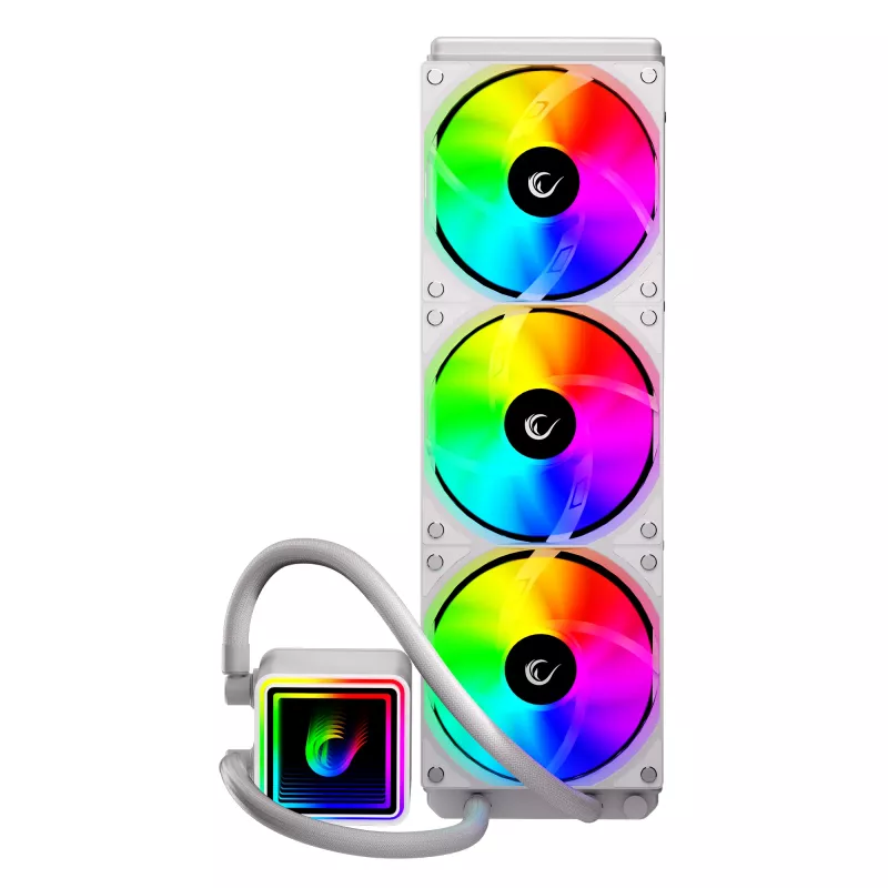 Rampage INFINITE V360 refrigeración líquida CPU todo en uno 360mm ARGB, indicador de temperatura, blanco