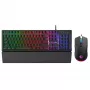 Rampage Fortuna set de teclado, ratón y alfombrilla gaming, 12800 DPI, negro