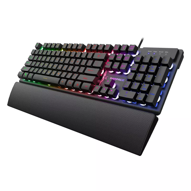 Rampage Fortuna set de teclado, ratón y alfombrilla gaming, 12800 DPI, negro