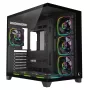 RAMPAGE SEALITE-BLACK caja PC semitorre con cristal templado, 7 ventiladores ARGB PWM, negra