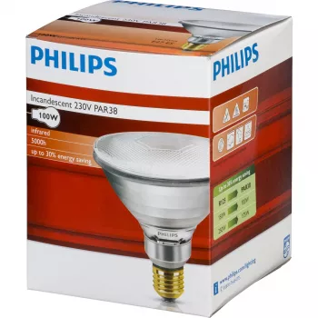Philips Lámpara infrarroja PAR38 IR 100W E27 230V transparente