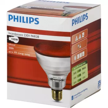 Philips Lámpara infrarroja PAR38 IR 100W E27 230V roja