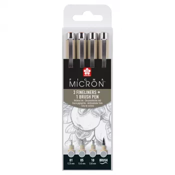 Sakura Pigma Micron set de rotuladores fineliners Cool Gray de 4 piezas