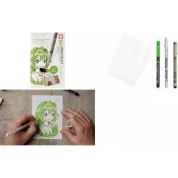 Sakura Manga set de rotuladores de dibujo negro de 6 piezas