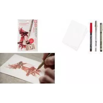 Sakura Samurai set de dibujo negro 6 rotuladores