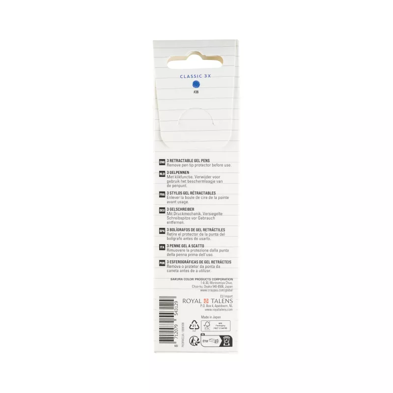 Sakura Gelly Roll Retractable Classic bolígrafo de gel transparente 0,4 mm tinta azul