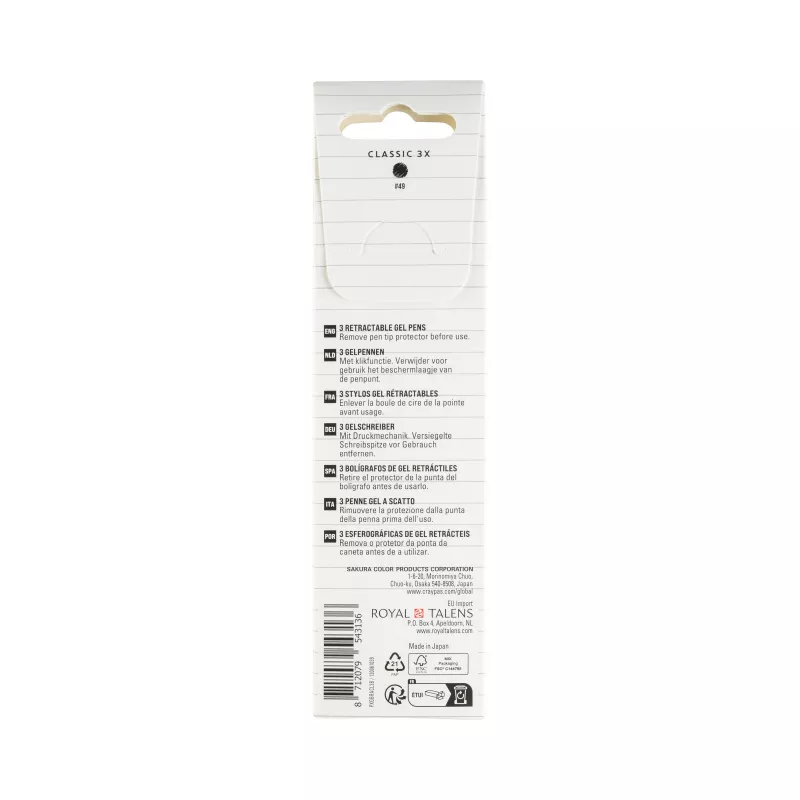 Sakura Gelly Roll Retractable Classic bolígrafo de gel transparente 0,4 mm punta fina